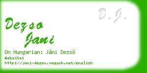 dezso jani business card