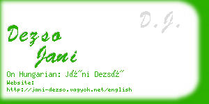 dezso jani business card